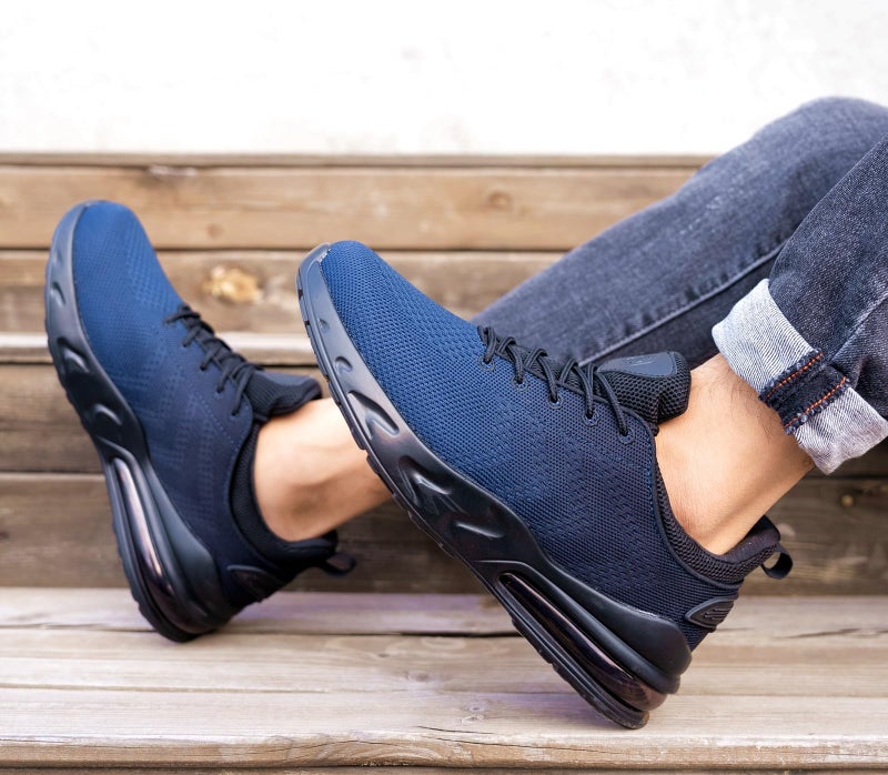 LARNMERN Men Non Slip Work Sneakers Water Resistant Food Service Zapatos Trabajo Antideslizantes Walking Shoes Waterproof Shoes Slip-on, Beacon Blue 8 - Image 2