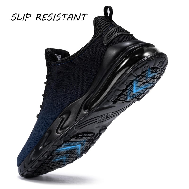 LARNMERN Men Non Slip Work Sneakers Water Resistant Food Service Zapatos Trabajo Antideslizantes Walking Shoes Waterproof Shoes Slip-on, Beacon Blue 8 - Image 3