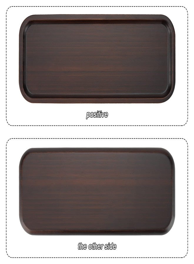 JOIKIT 14 x 5.9 Inch Walnut Wooden Rectangle Tray, Bathroom Tray Platter Solid Wood Decorative Serving Trays Plate for Cookie, Bread, Cheese, Coffee, Tea - Image 4