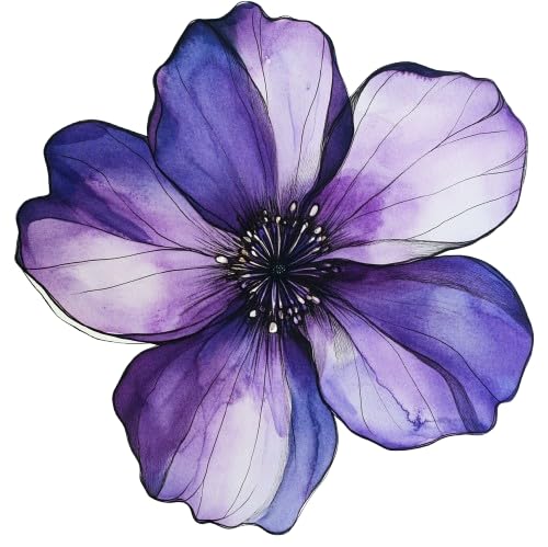 MAKTEM One Large Purple Clematis Flower Holographic Car Decal Waterproof Removable Peel and Stick Auto Accessory for Car Vehicle Truck Window Laptop 45x45in 1PC One Purple - Image 1