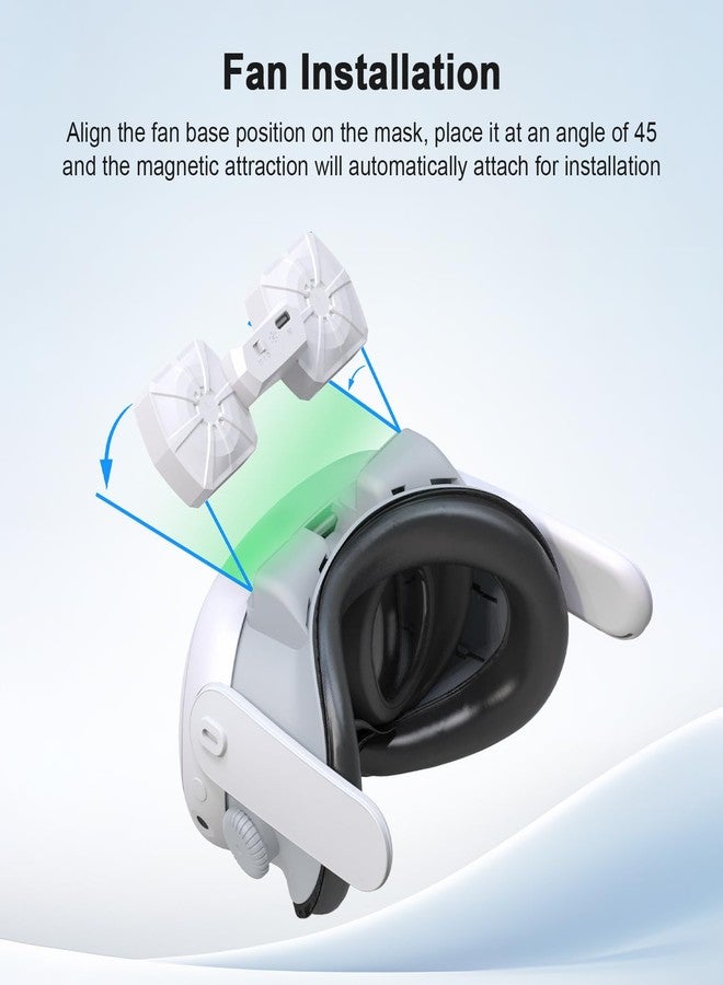 Relohas Face Pad Cooling Fan for Meta Quest 3, Air Circulation Face Cushion Replacement, Prevent Lens Fogging and Relieve Hot Air - Image 3