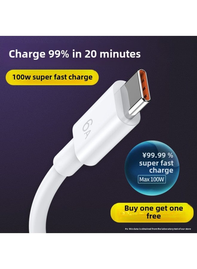 Type-c Data Cable For Huawei Tpyec6A Fast Charge P70p30p40mate Glory Nova7pro Millet-Colour:5a Super Fast Charge/ivory White -2m - Image 2