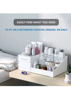 HomarKet Makeup Desk Cosmetic Organizer With Drawers White  30x14x19cm  - Image 4