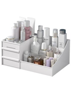 HomarKet Makeup Desk Cosmetic Organizer With Drawers White  30x14x19cm  - Image 1