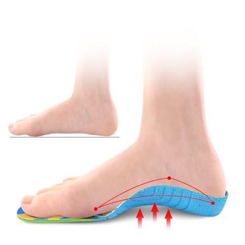JSHshield Childrens Orthopedic InsolesKids Orthotic Arch Support Shoe InsolesSturdy Orthotic Technology for Kids with Flat Feet Who Need Arch SupportPlantar FasciitisFeet Heel Pain Relief - Image 5