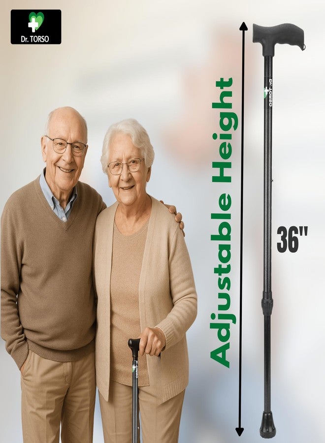 عصا المشي الفولاذية من دكتور تورسو ذات الارتفاع القابل للتعديل للمرضى وكبار السن وذوي الاحتياجات الخاصة - Image 2