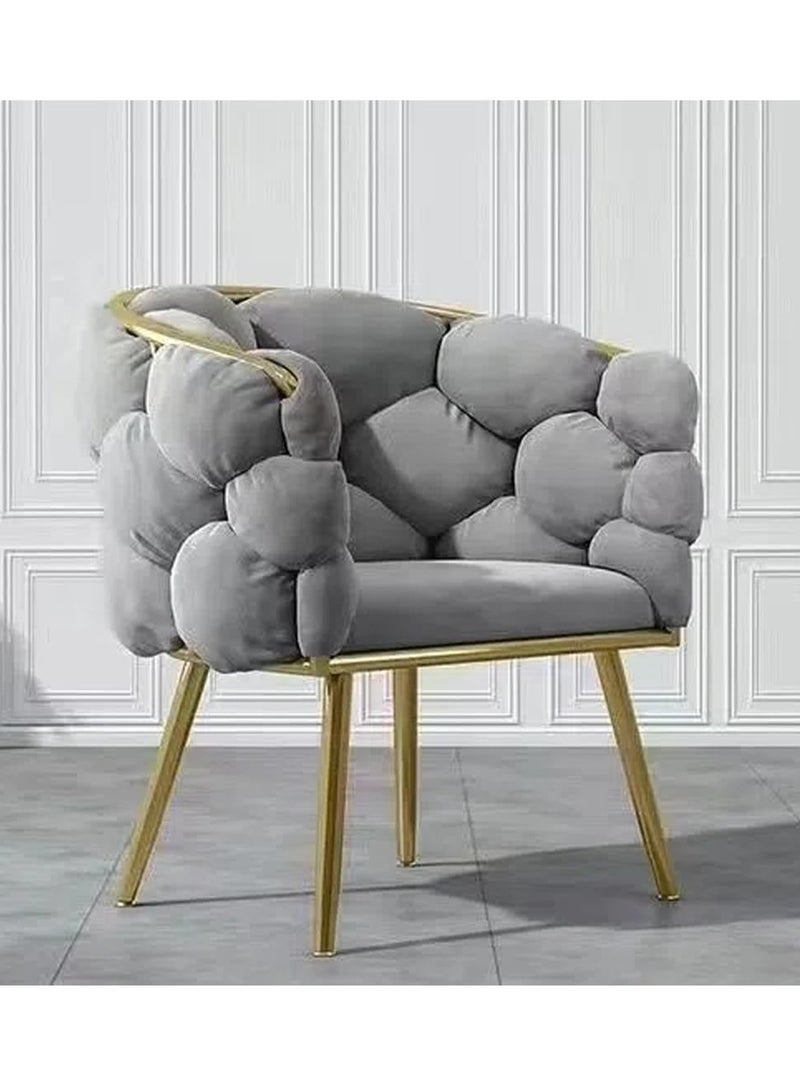 Makeup Vanity Chairs Stool with Backrest, Modern Dining Chairs with Gold Metal Legs Elegant Tufted Back Vanity Chair - Image 1