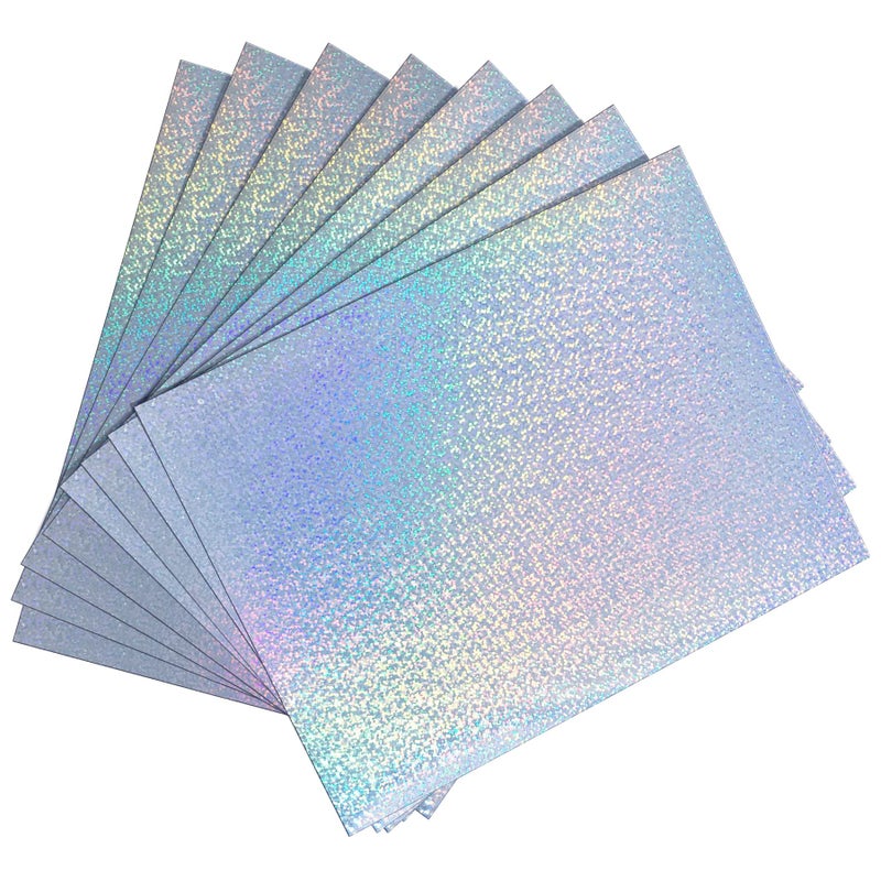 UOKHO Holographic Printable Sticker Paper for Inkjet & Laser Printer, 20 Sheets Holographic Vinyl Sticker Printer Paper Waterproof Self-Adhesive - 8.5 x 11 Inch, Dots Style - Image 1
