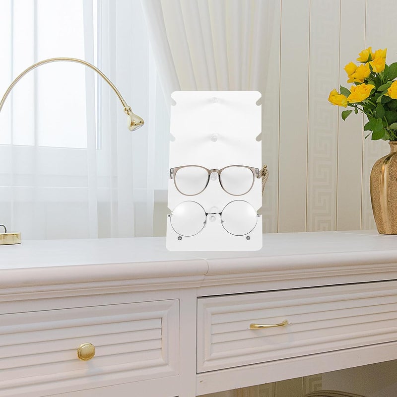 4-layer White Acrylic Display Stand with 6.5cm Tier Spacing, Multi-tier Glasses Holder for Sunglasses, Retail Store Eyewear Organizer Rack - Image 5