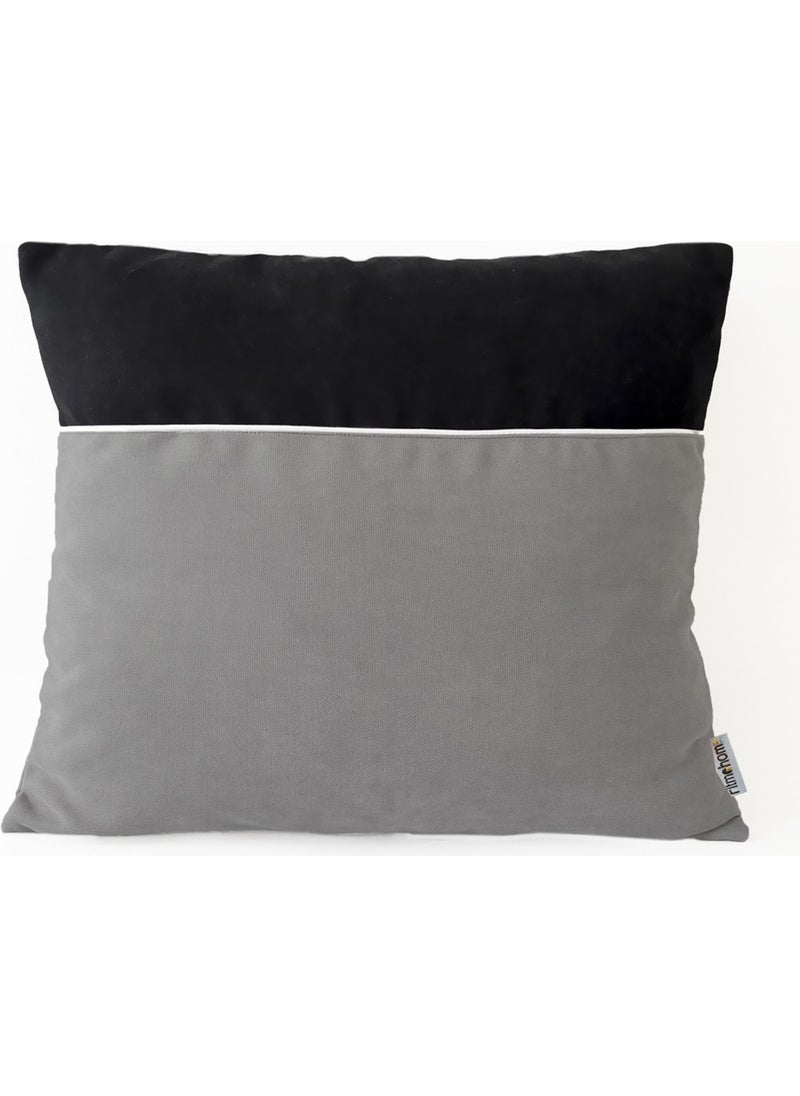 Ritmo Home Plain Scandinavian Plain Throw Pillow Cover Black Gray 