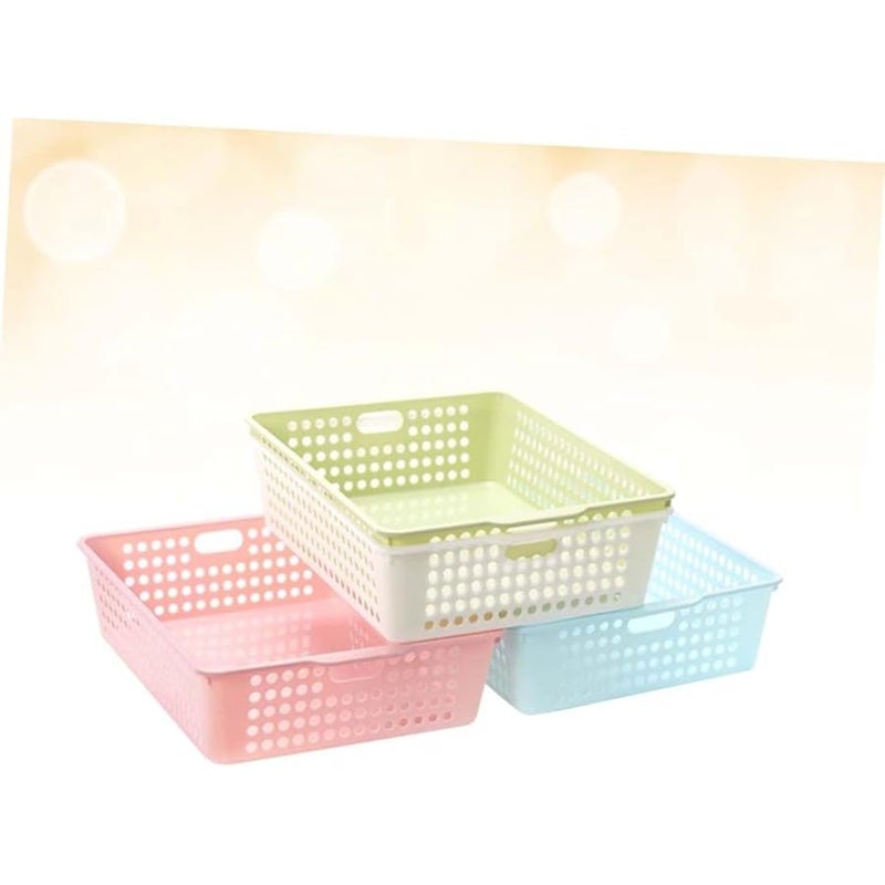 3 Pack Wire Storage Baskets Organizer Bins For Home Office Random Color - Image 5