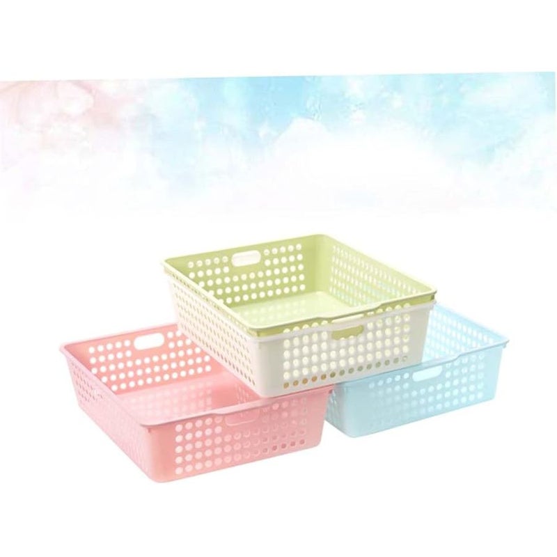 3 Pack Wire Storage Baskets Organizer Bins For Home Office Random Color - Image 3