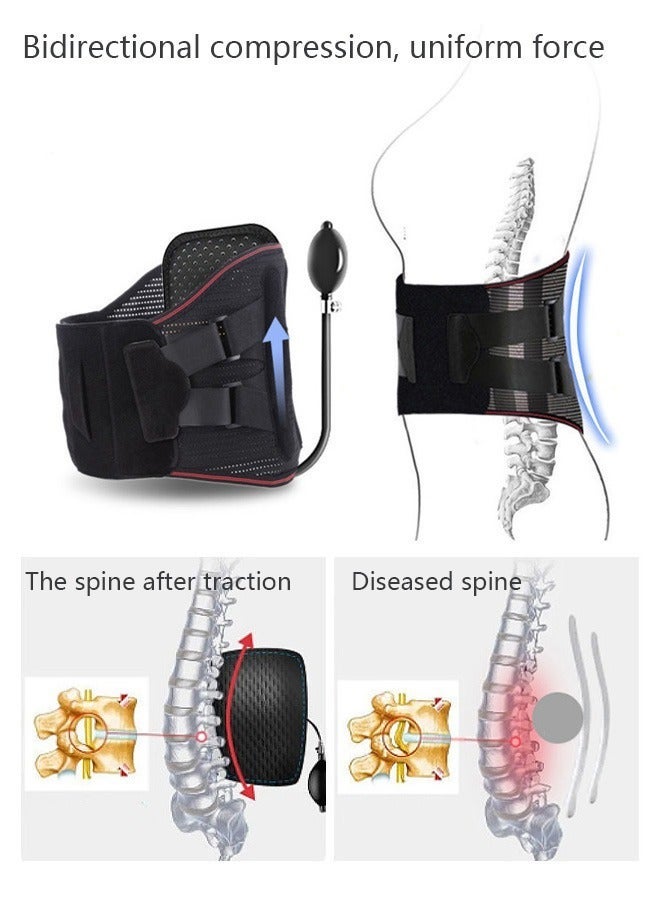 DUNISO Self-Heating Back Brace for Lower Back Pain Relief, Ergonomic Lumbar Traction Back Support Belt with Heating Pad Magnetic Waist Strap for Men and Women, Portable Adjustable Back Brace Support Belt for Work,Heavy Lifting,Herniated Disc,Sciatica - Image 5