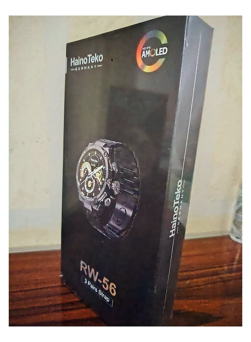 Haino Teko RW-56 Smart Watch Compatible with Android and iOS Devices AMOLED Circular Screen Black Color Supports Sports Activity - Image 1