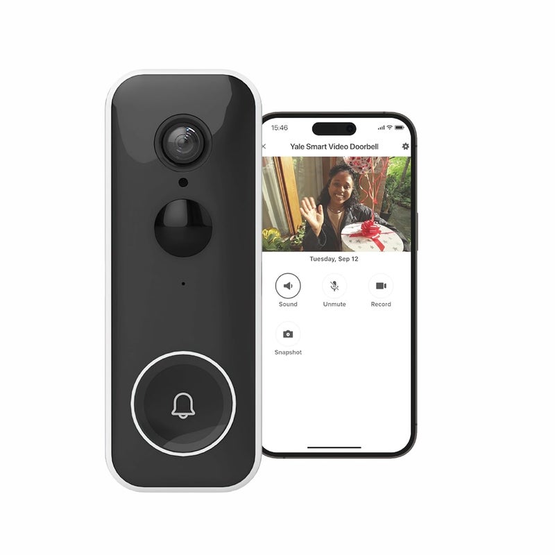 Yale Yale Smart WiFi Video Doorbell for Home Live View TwoWay Audio Motion Recordings Customisable Privacy Zones 1080p Full HD Camera with Night Vision Realtime Video Call Works Home app  - Image 1