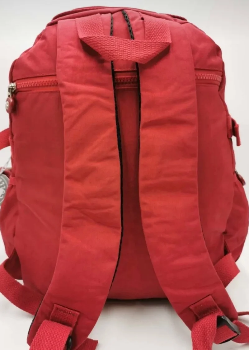دومينو Fcstore Crinkle Fabric Water Resistant Large Size Red Clinker Backpack Laptop Daily School Bag