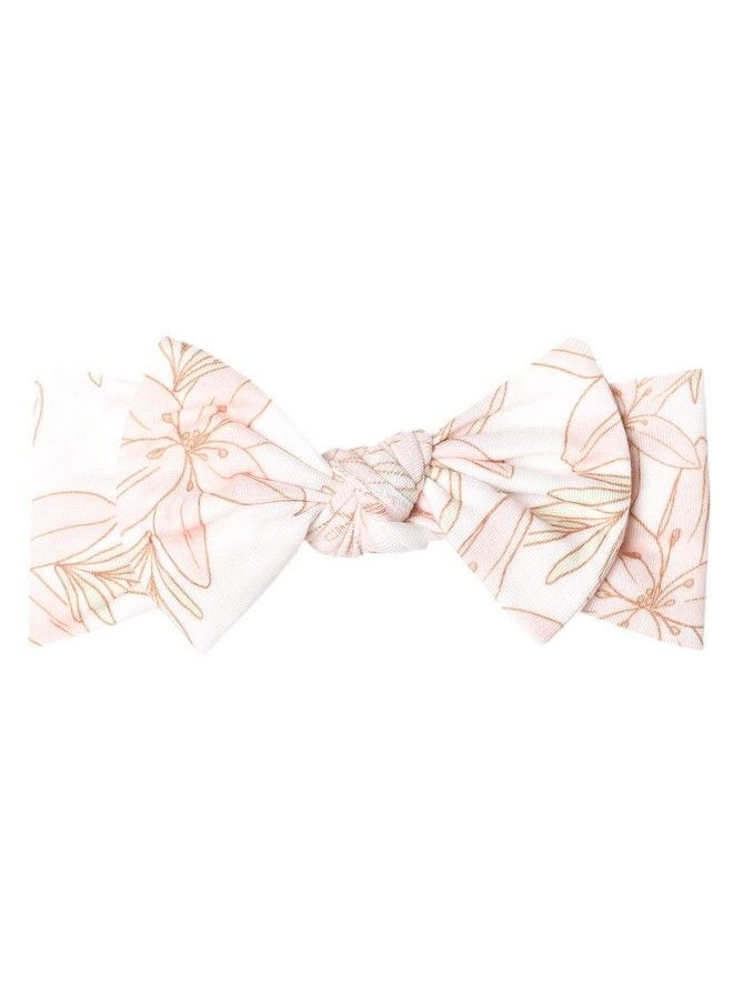 Copper Pearl Baby Stretchy Soft Knit Headband Bow Kiana  - Image 1