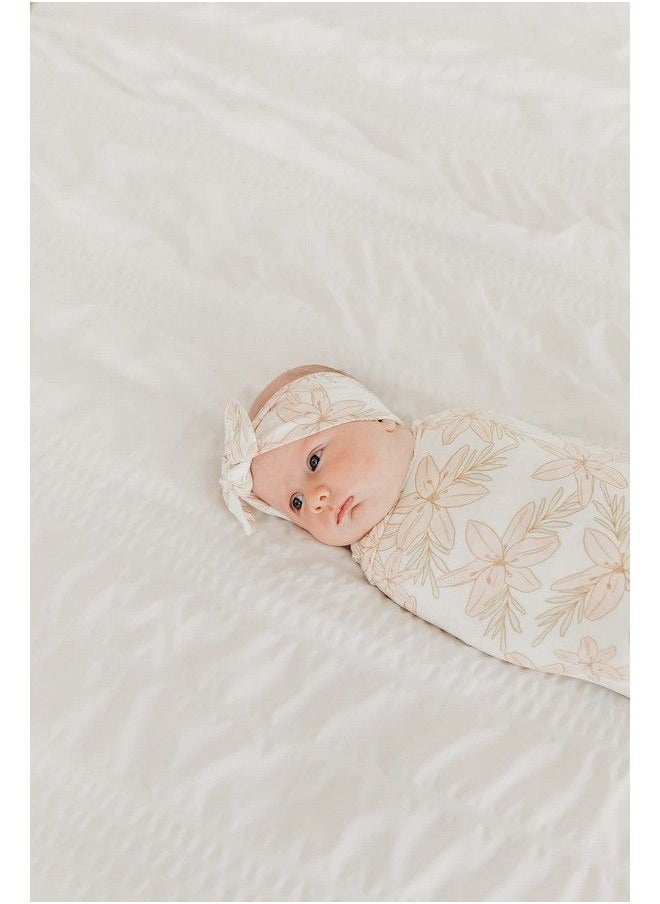 Copper Pearl Baby Stretchy Soft Knit Headband Bow Kiana  - Image 5