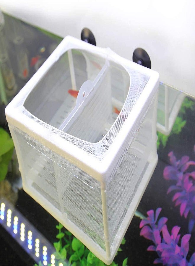 Senzeal Aquarium Fish Breeder Box Fish Fry Hatchery Incubator Net Nylon Isolation Mesh with 3pcs Pipette(Small) - Image 1