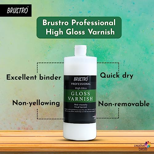 Brustro Artist's Professional Liquid Varnish | High Gloss Finish |200ml| Apply with Brush |Perfect Coating on Acrylic Painting,Non-Yellowing,Transparent,Canvas,Paper, Artwork Protection. - Image 4