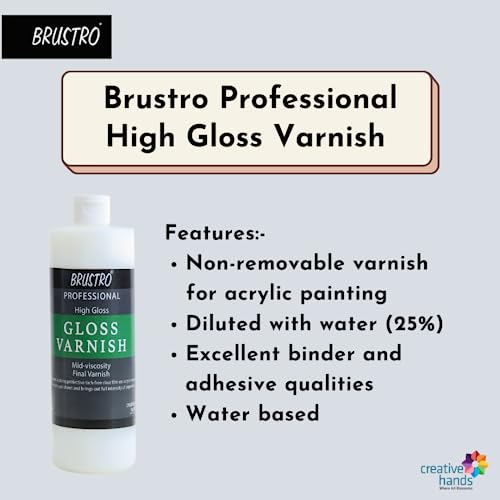 Brustro Artist's Professional Liquid Varnish | High Gloss Finish |200ml| Apply with Brush |Perfect Coating on Acrylic Painting,Non-Yellowing,Transparent,Canvas,Paper, Artwork Protection. - Image 3