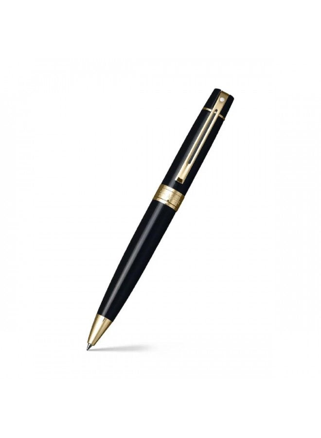 SHEAFFER شيفر 300 أسود مع حواف ذهبية قلم حبر جاف (9325-2) - Image 1
