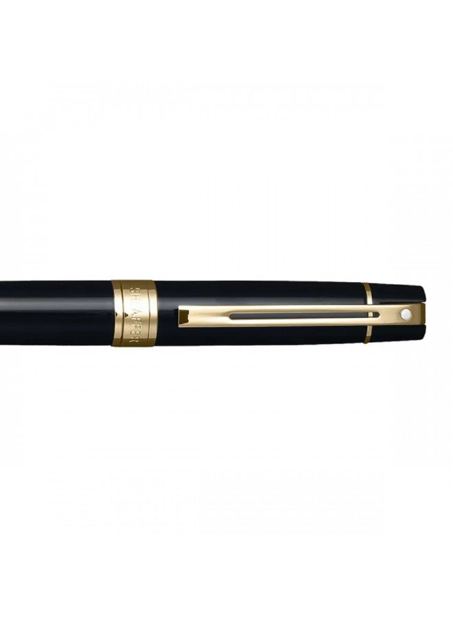 SHEAFFER شيفر 300 أسود مع حواف ذهبية قلم حبر جاف (9325-2) - Image 4