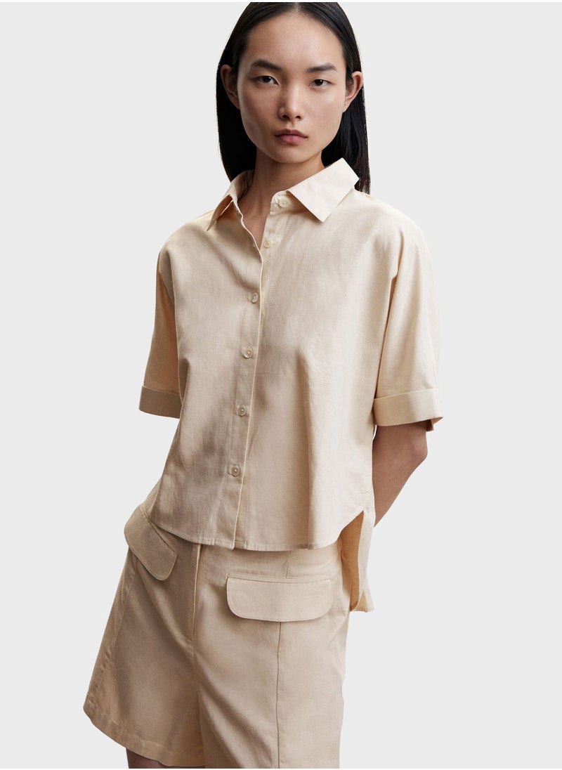 MANGO - High Waist Mini Shorts - Image 1