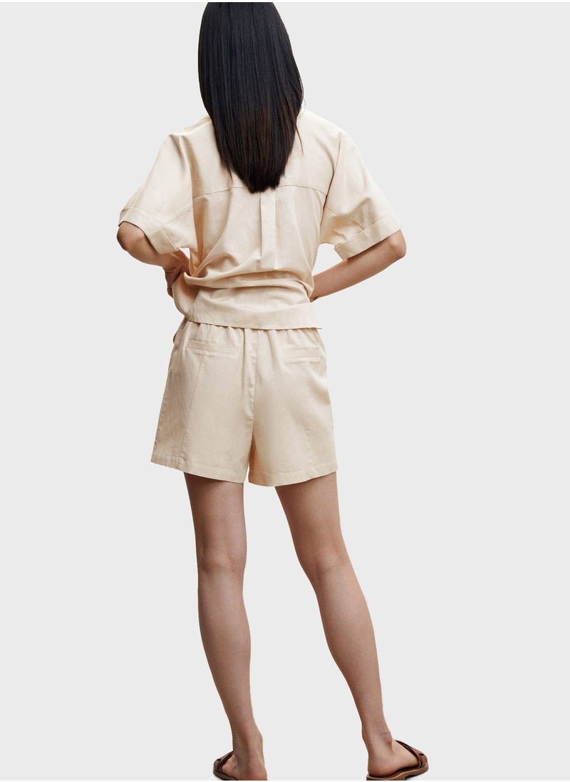 MANGO - High Waist Mini Shorts - Image 1