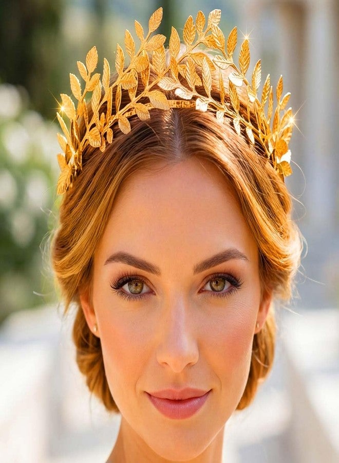 Brishow Gold Leaf Crown Headband Greek Goddess Tiara Laurel Headpiece for Women - Image 1