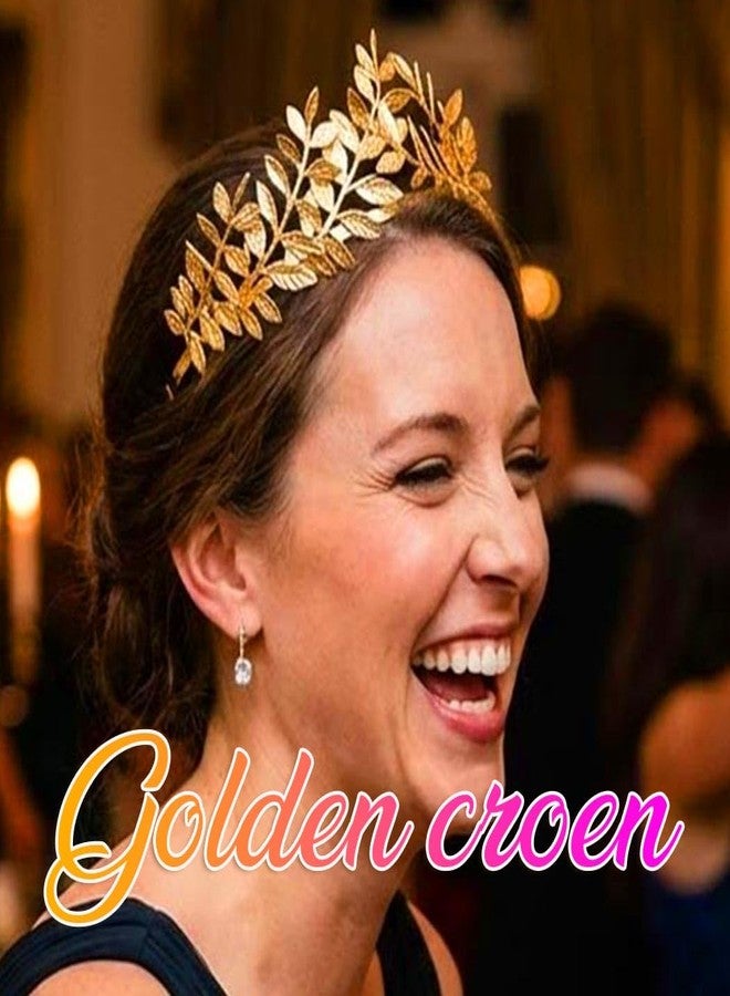 Brishow Gold Leaf Crown Headband Greek Goddess Tiara Laurel Headpiece for Women - Image 3
