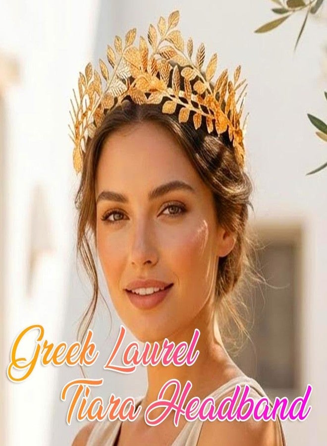 Brishow Gold Leaf Crown Headband Greek Goddess Tiara Laurel Headpiece for Women - Image 5