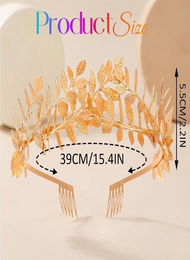 Brishow Gold Leaf Crown Headband Greek Goddess Tiara Laurel Headpiece for Women - Image 4