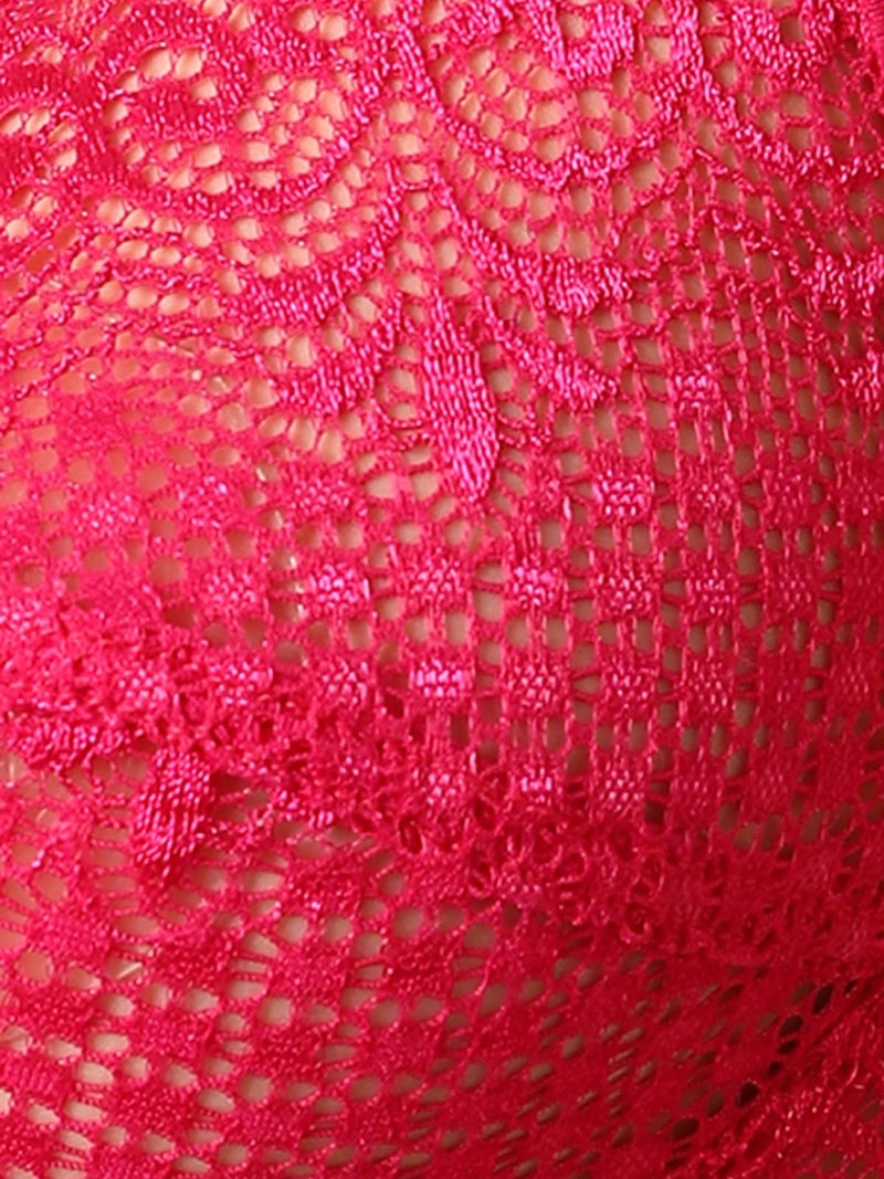 Clovia Women's Lace Solid Non-Padded Full Cup Wire Free Bra (BR0224P14_Dark Pink_38B) - Image 2
