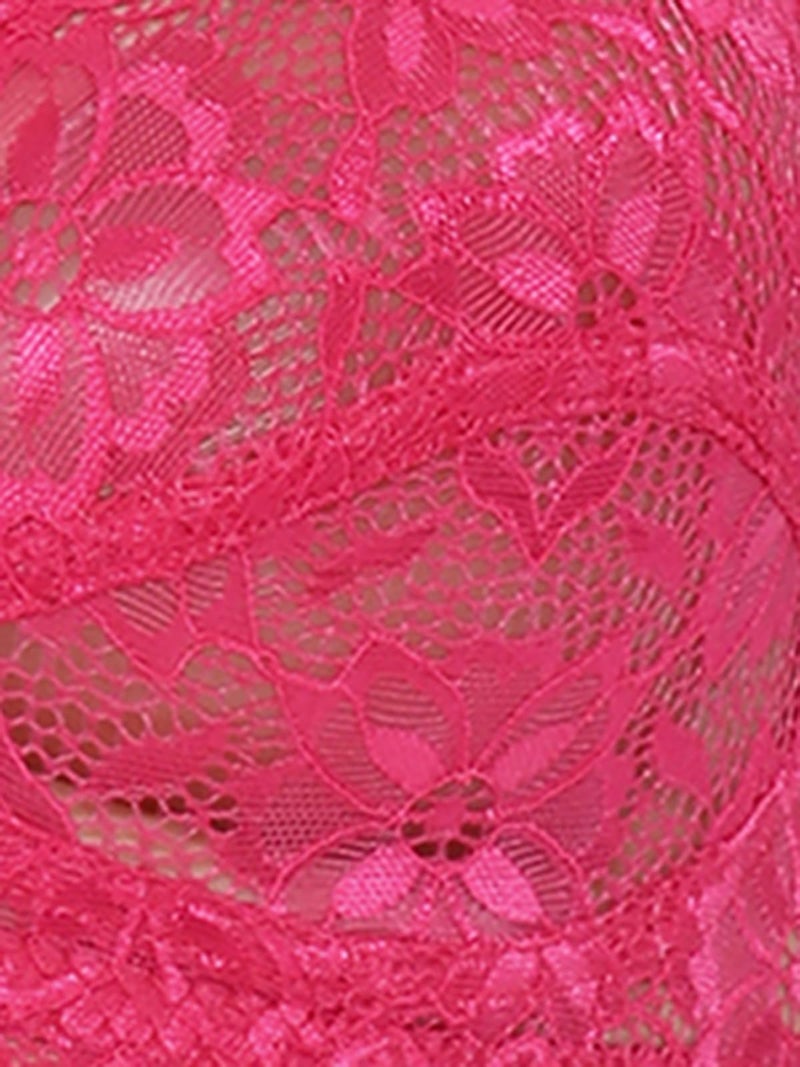 Clovia Women's Lace Solid Non-Padded Full Cup Wire Free Bra (BR0224P14_Dark Pink_38B) - Image 3