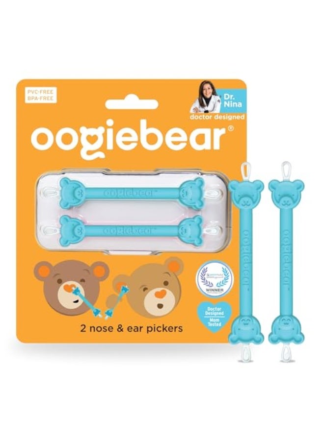 oogiebear Safe Baby Nasal and Earwax Cleaner – Essential Nasal Clearing Tool for Baby Christening Gifts and Must-Have Purchase Lists, Blue Three-Piece Set - Image 1