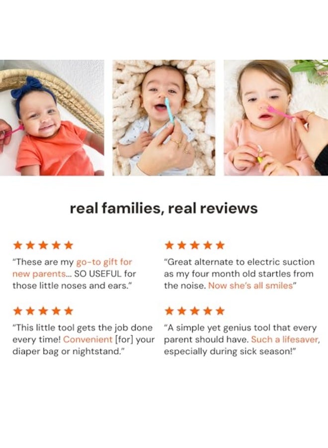 oogiebear Safe Baby Nasal and Earwax Cleaner – Essential Nasal Clearing Tool for Baby Christening Gifts and Must-Have Purchase Lists, Blue Three-Piece Set - Image 5
