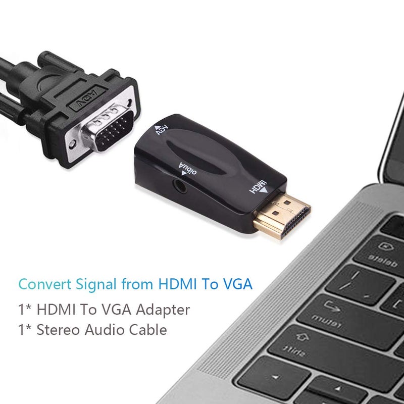 Tobo Tobo HDMI Male to VGA Female Adapter with 3.5mm Audio Jack Cable Compatible with Monitor/Laptop/Computer/PC/Projector/HDTV/Chromebook/Xbox and MoreTD-508H. - Image 5
