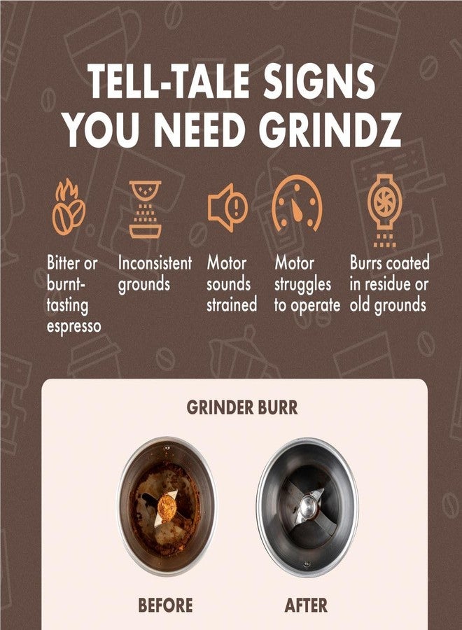 يورنكس أقراص تنظيف مطاحن القهوة الاحترافية من Urnex Grindz - 430 غرام - طبيعية بالكامل وآمنة للاستخدام مع الطعام وخالية من الغلوتين - تنظف الشفرات والغطاء - تساعد على إطالة عمر مطحنتك - Image 3