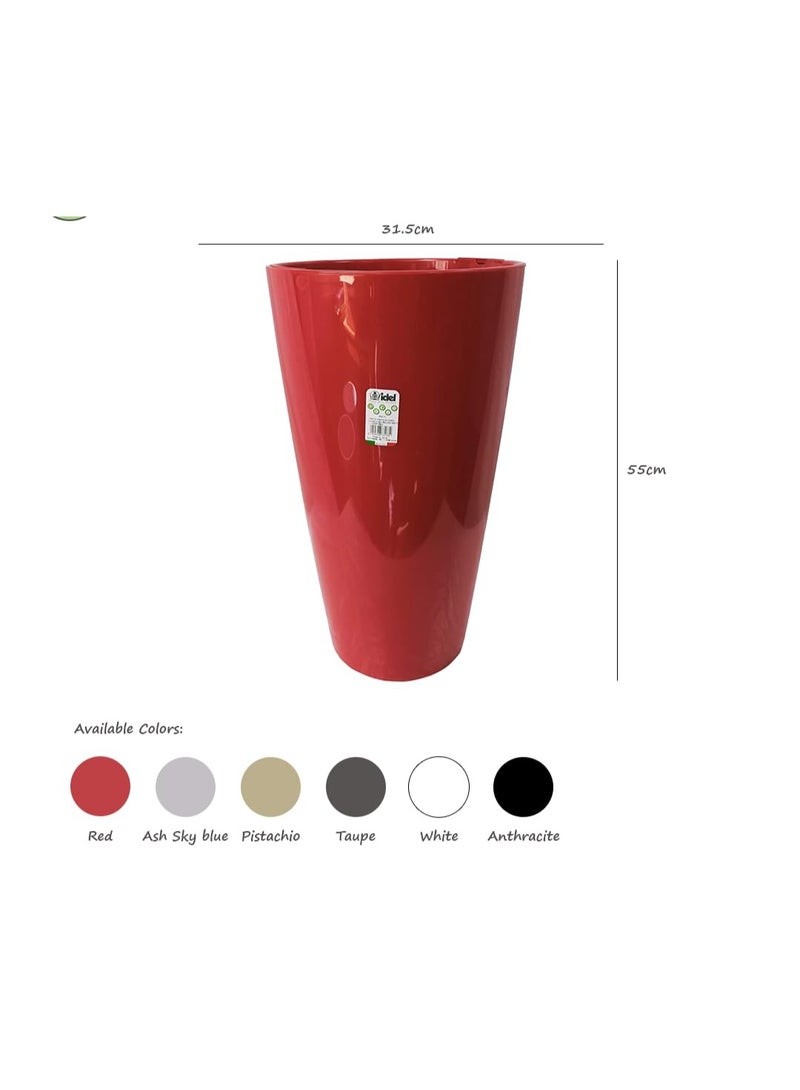 IDEL Large Planter Pot 55cm Living High Round –Big Indoor Outdoor Plant Pot Decorative Plant Container, Lightweight Durable Plastic, Multiple Colors – Made in Italy - by Idel - Image 5