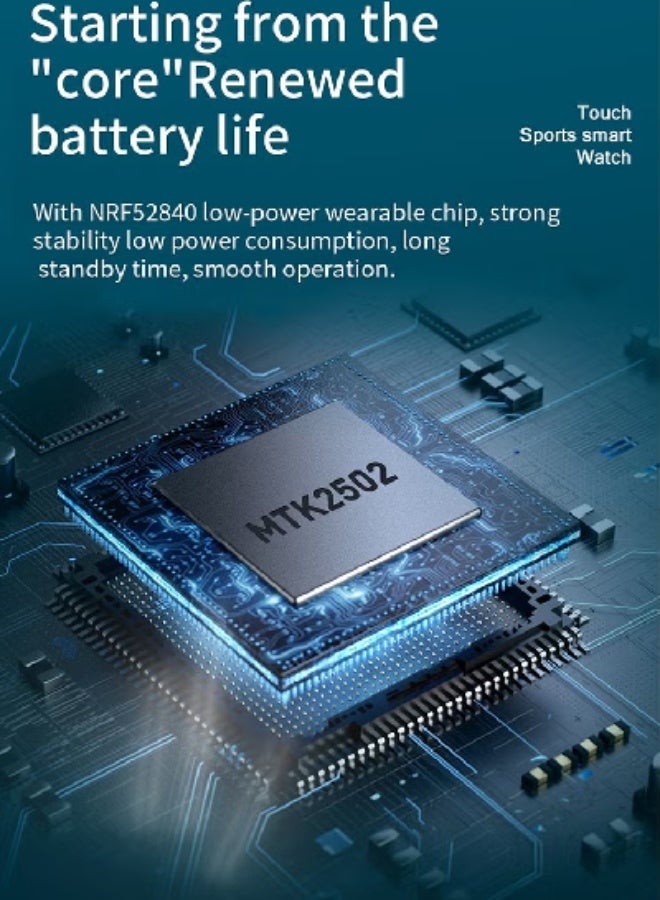 ساعة ذكية S36 Pro بشاشة عالية الدقة 1.28 بوصة مع مكالمات بلوتوث وتشغيل موسيقى وحزام جلدي ومقاومة للماء IP67 ومتتبع اللياقة البدنية والصحة - متوافقة مع Android وiOS - Image 3