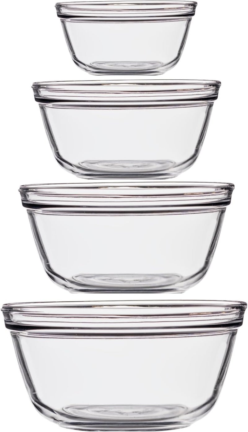 Anchor Hocking 4 Piece Glass Mixing Bowls Set  Durable Microwave Oven and Dishwasher Safe  Perfect for Prep Mixing Serving and Storage  Made in USA - Image 1