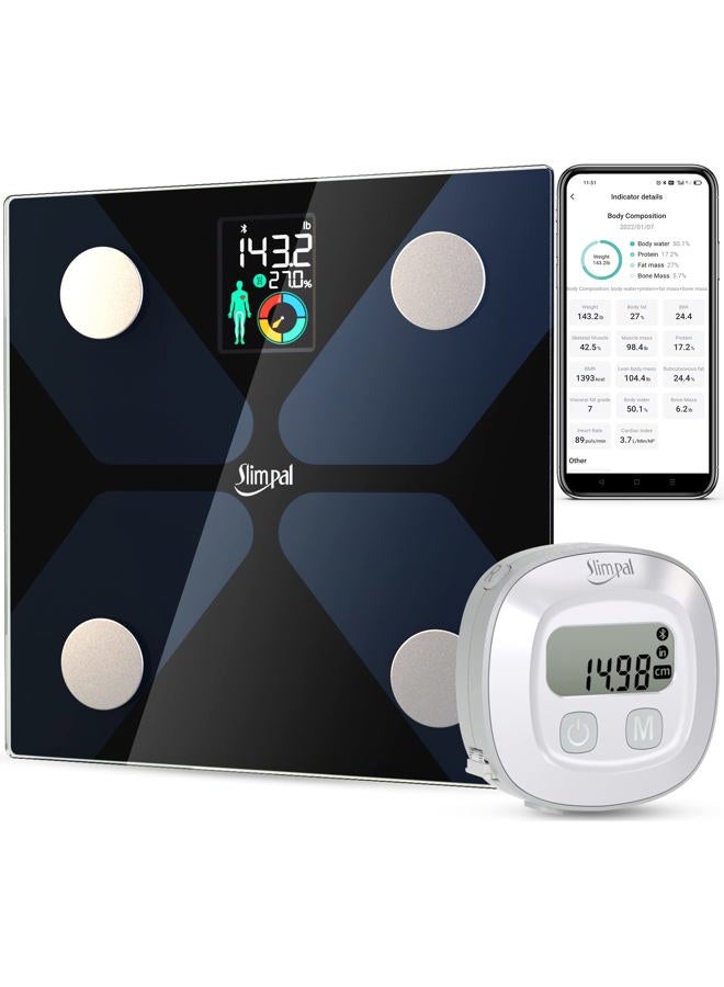 Slimpal Body Fat Measuring Tape and Smart Scale for Body Weight and Fat with APP Digital Bathroom Scale for Weight Loss, Body Composition and Circumference Analyzer - Image 1