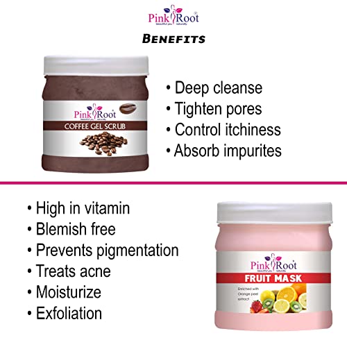 Pink Root Coffee Gel Scrub 500gm with Fruit Mask 500gm - Image 5