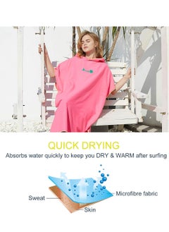 LEOKOR Microfiber Beach Blanket Bath Swim Towel Wetsuit Poncho with Hood Blue  - Image 5