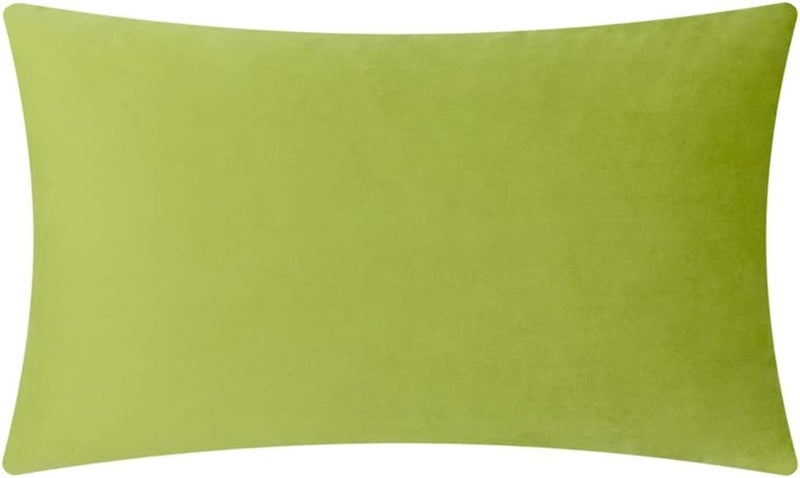 KINGROSE 3D Flower Throw Pillow Cover Floral Decorative Pillowcase Soft Cushion Cover for Bed Couch Sofa Living Room 12 x 20 Inches Velvet Green - Image 2