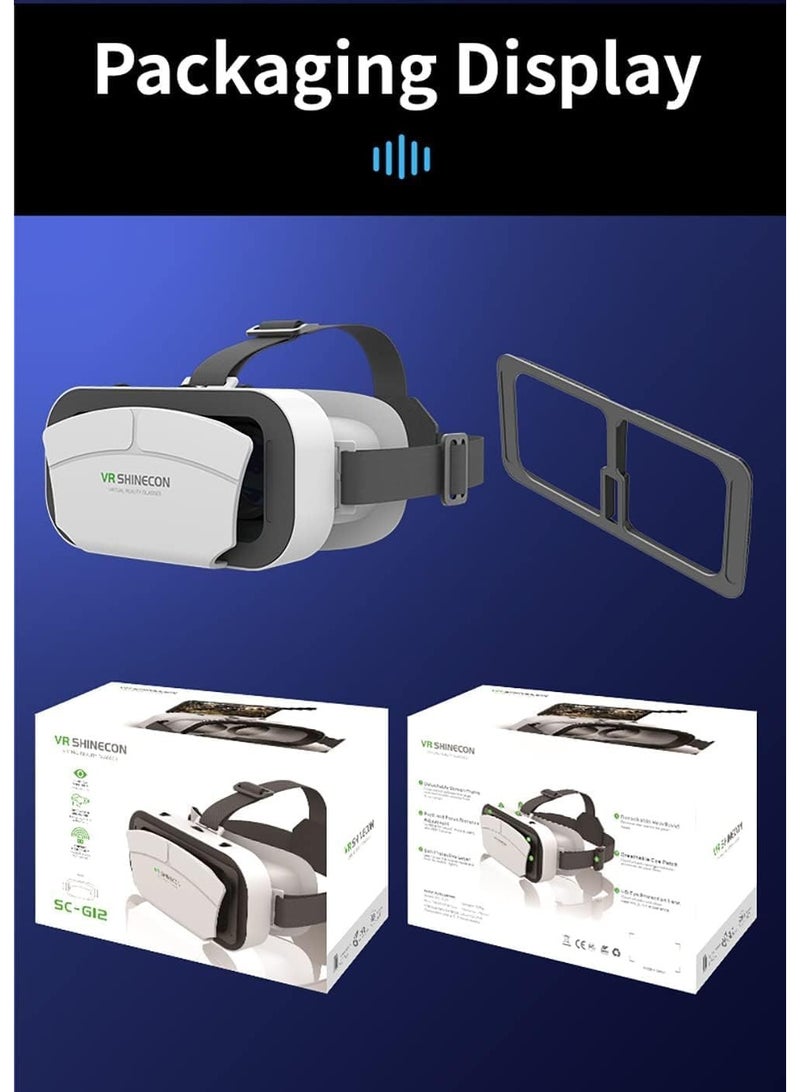 VR SHINECON VR Headset Phone Within 4.7-7.2inch Display Screen Universal Virtual Reality Goggles Soft Comfortable Updated 3D Glasses Compatible for iPhone Android Wearable VR Set for Kids Adults - Image 4