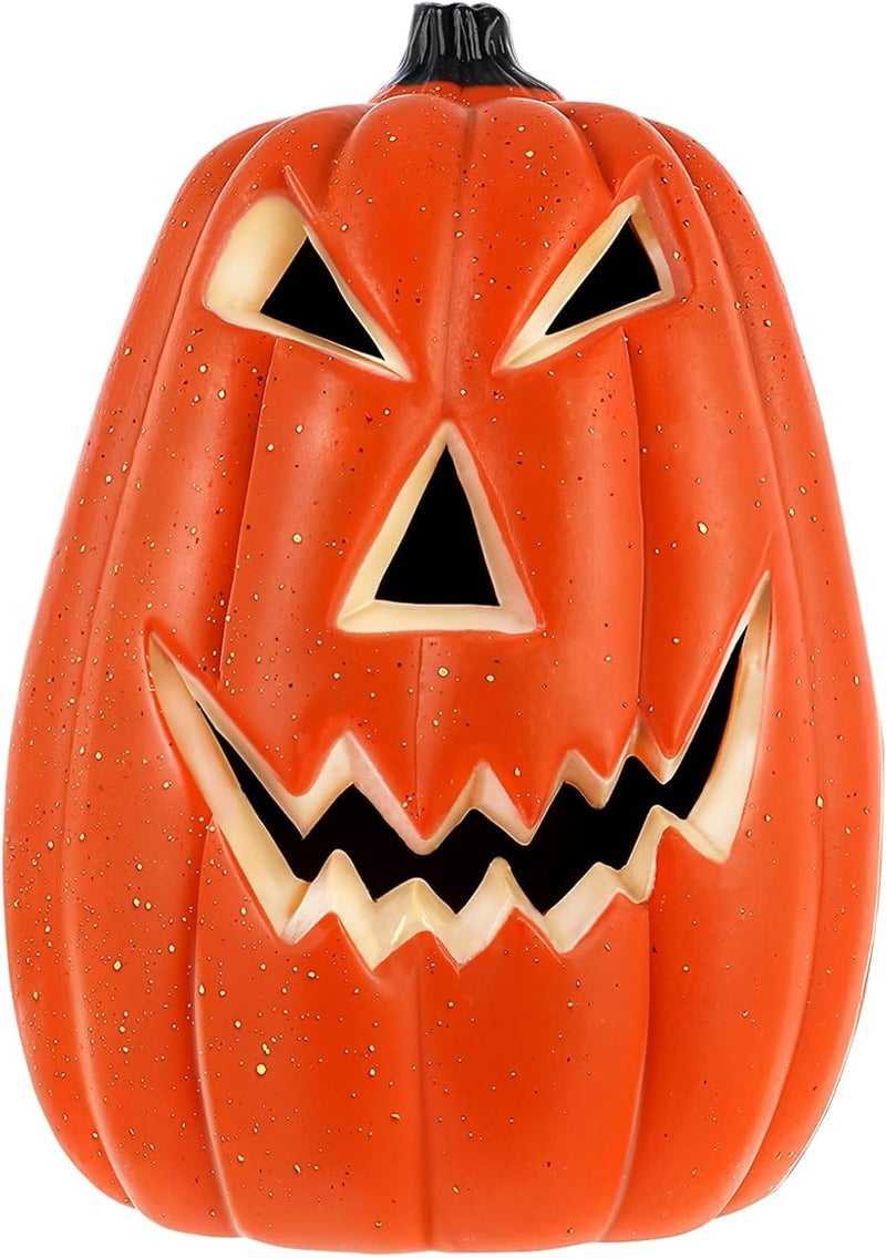 Maelstrom Halloween Pumpkin Lights Jack O Lanterns Vintage Halloween Decorations Classic Plastic Pumpkin Statue Light Up Table Decor for Home Office Haunt House Party Decorations (B) - Image 5