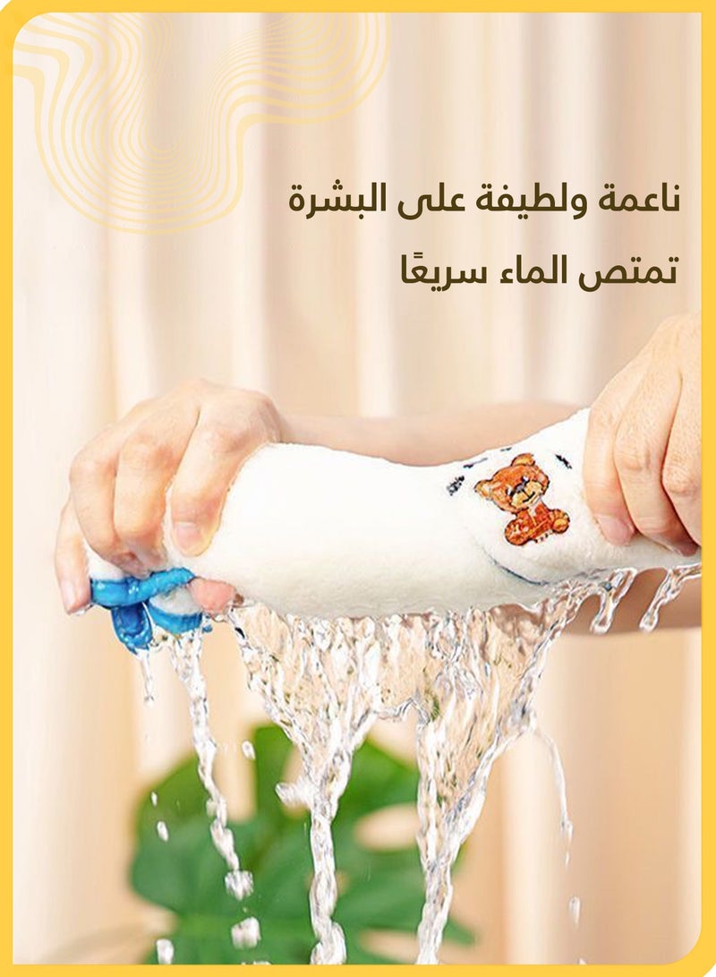 بيوينتي 5 قطعة مناشف أطفال فائقة النعومة، سريعة الجفاف، ماصة للماء، لا تتساقط، مناسبة للبشرة الحساسة، منشفة وجه / منشفة استحمام / فوطة رضاعة متعددة الاستخدامات، 10x10 بوصة - Image 2