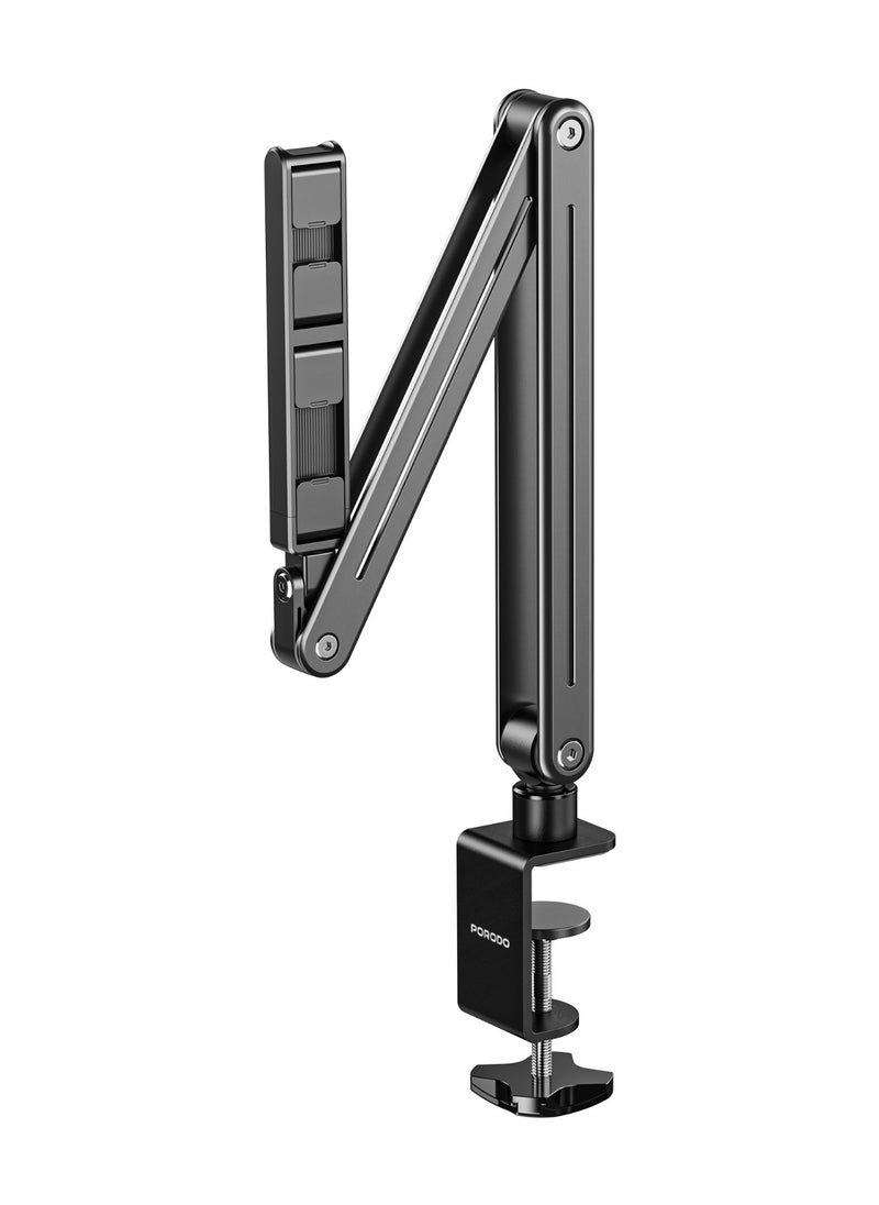 porodo - Multi-Joint Phone and Tablet Mount / Desk Mount / Phone Holder / Tablet Holder / Wide Compatibility / Flexible Viewing Angle / Twist & Tilt - Grey - Image 1